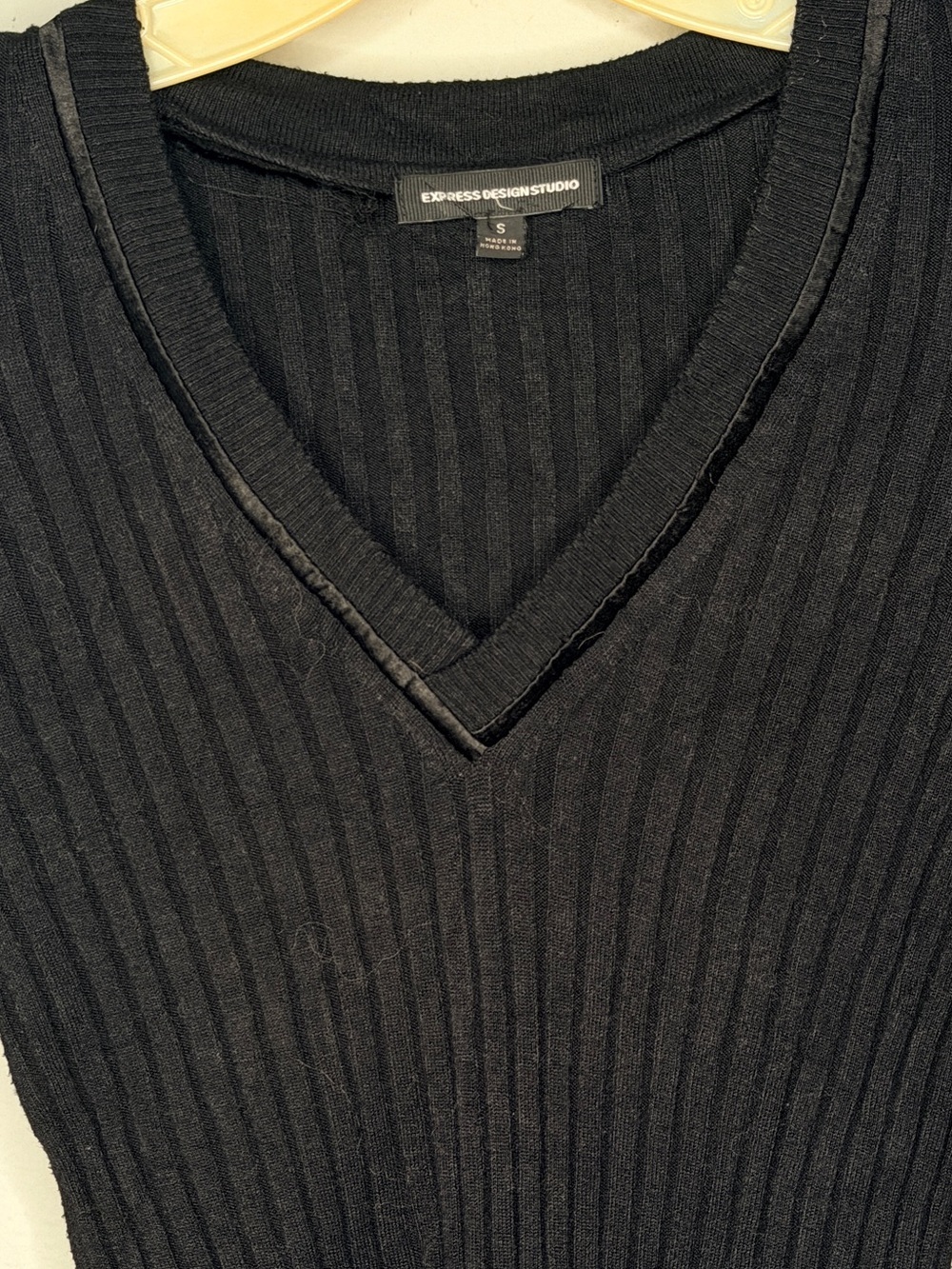 Express Design Studio Black Ribbed Sweater Top - Picture 2 of 5